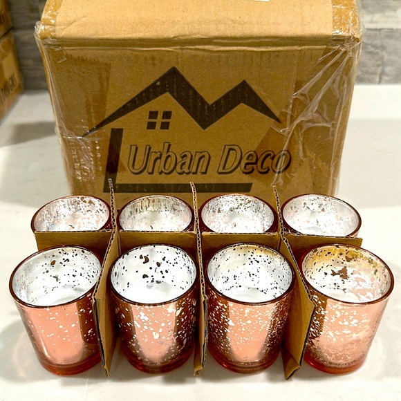 Rose Gold Mercury Glass Votive Candle Holders - Picture 3 of 6